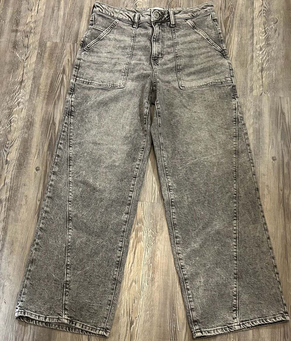 SO Women's High Rise Wide Leg Acid Wash Gray Denim Jeans Size 13/31W